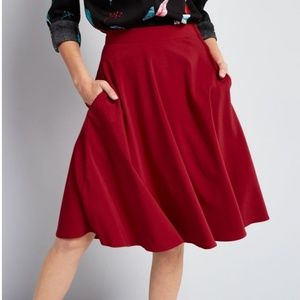 Modcloth Red Just This Sway Skirt - 4X - NWT